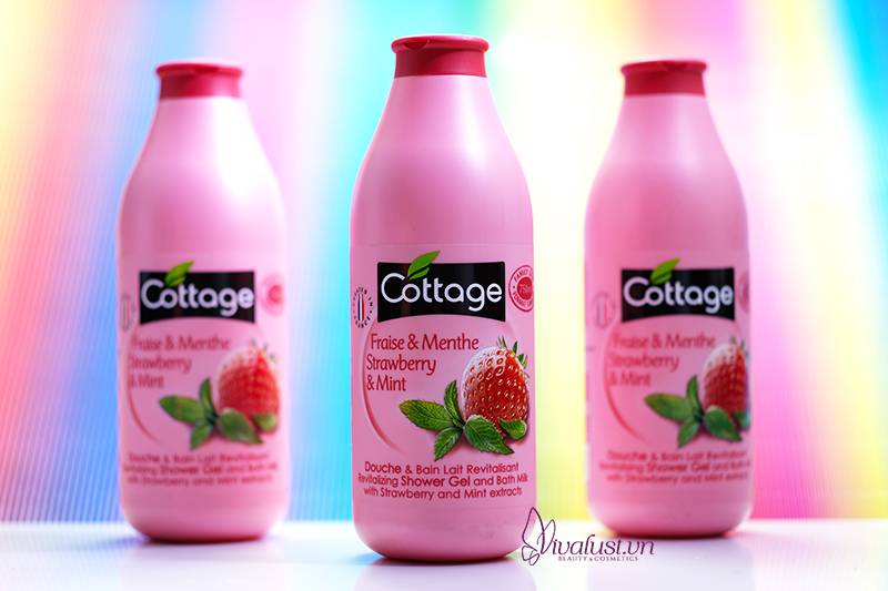 Sữa tắm Cottage hương Dâu & Bạc Hà - Cho làn da tươi mát mịn màng