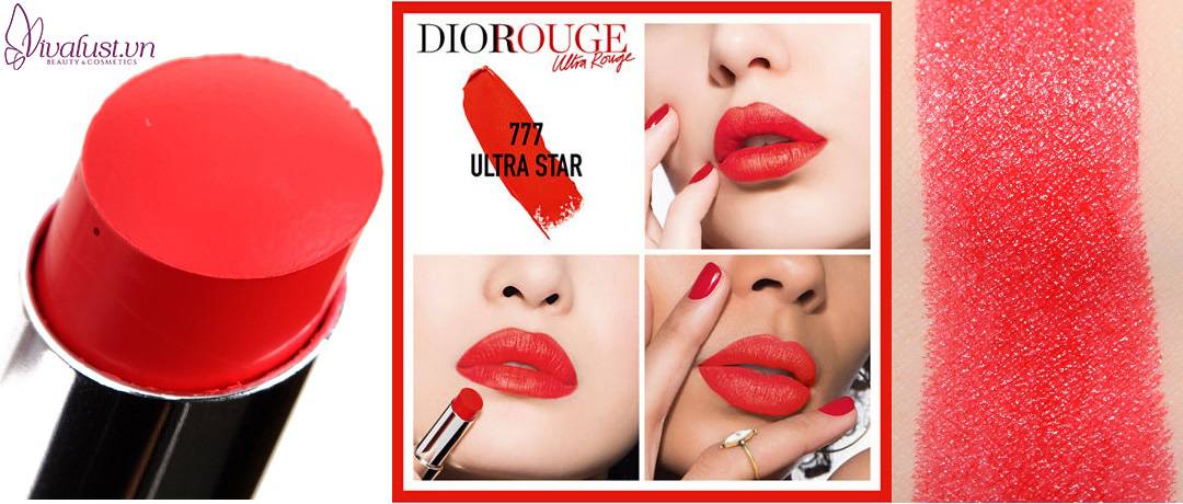 #777 Dior Star màu đỏ cam tươi trẻ trung và không quá nổi bật, thích hợp để sử dụng hằng ngày