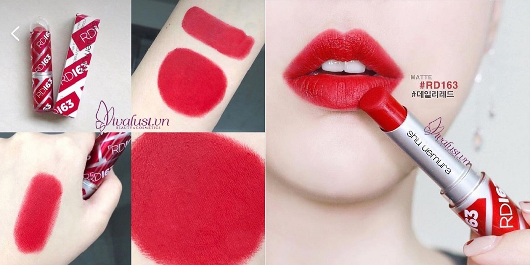 Thỏi Shu Uemura M RD 163 lên tone chuẩn xác và mịn đẹp bất chấp môi khô, môi thâm, hay môi hằn rãnh Son-Shu-Uemura-M-RD-163-Limited-Edition-Vivalust.vn-9-.jpg